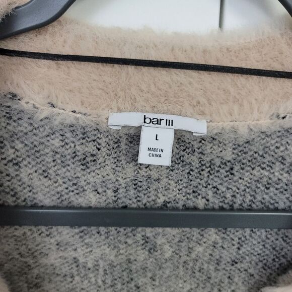 Bar III pink leopard spot fuzzy button down sweater, large - Picture 8 of 8